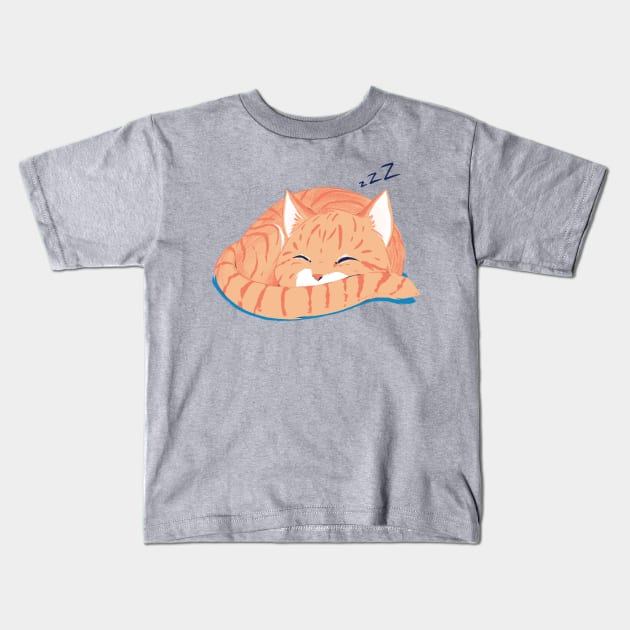 Sleepy kitty Kids T-Shirt by iambirgitte